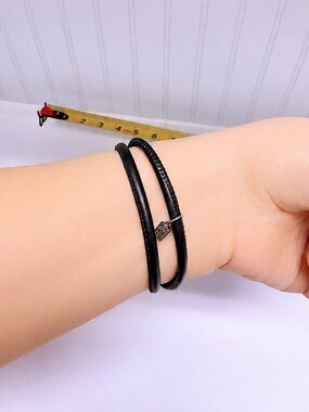 GRACE & HEART Lariat Leather Wrap Bracelet 15.5"